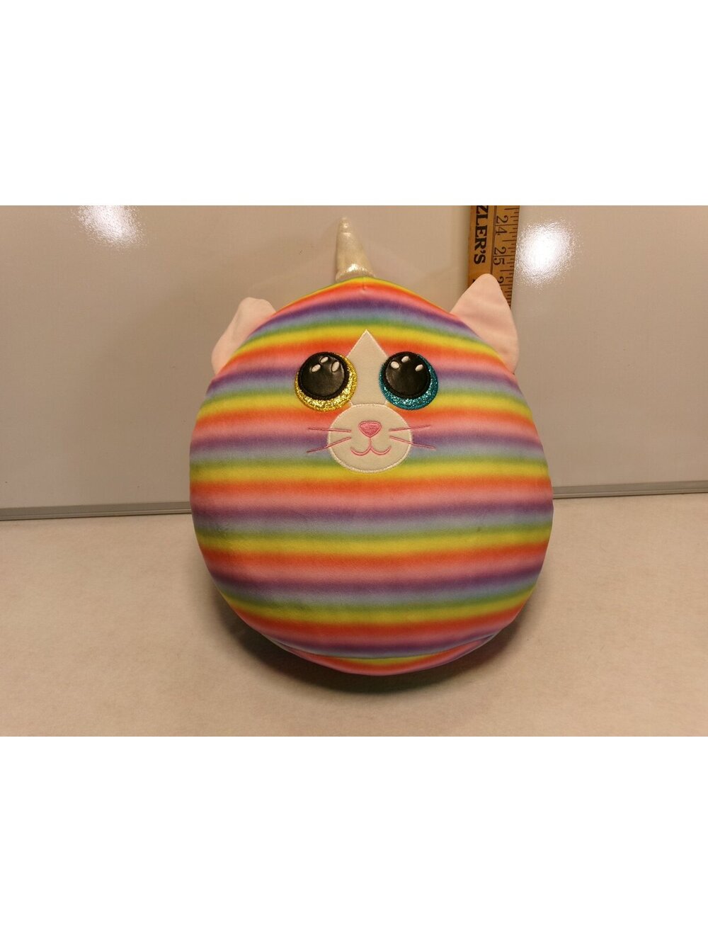 Ty Squish-A-Boo Rainbow Caticorn Plush Glitter Eyes